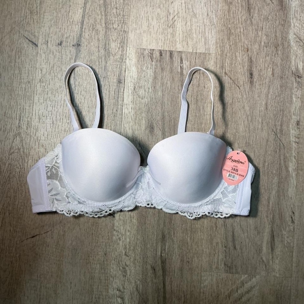 Angelina white lace bra with bow detail Size 38B
